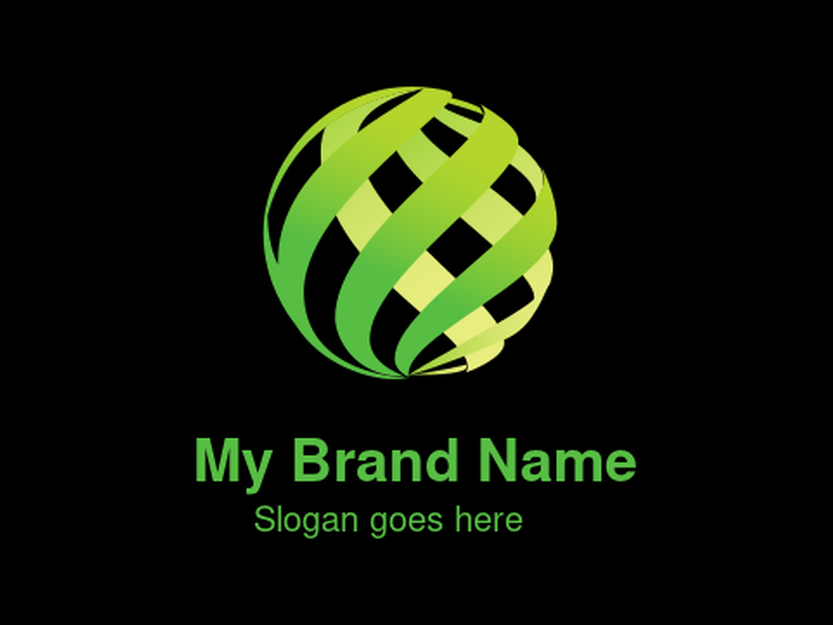 Green Gradient Ribbon Sphere Logo Design - Ideal for Global Sustainable Brands, Environmental Initiatives, Technology, and Logistics Companies Seeking a Symbol of Connectivity, Eco-Growth, and Continuous Progress
